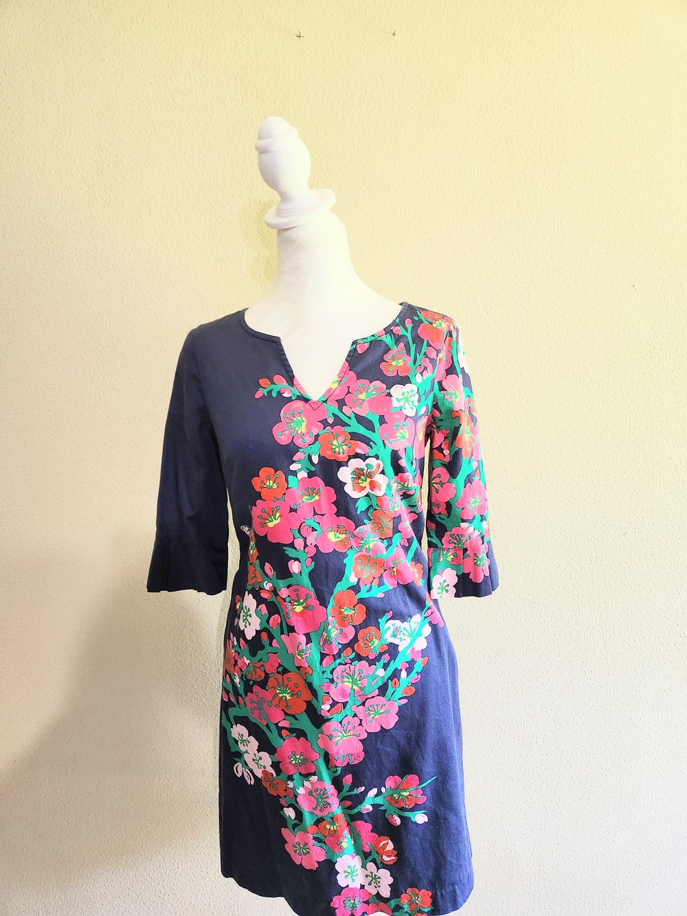 Lilly Pulitzer Navy Dress with Pink & Green Accents